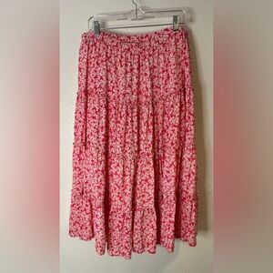 1. State Pink Floral Maxi Skirt Size XL